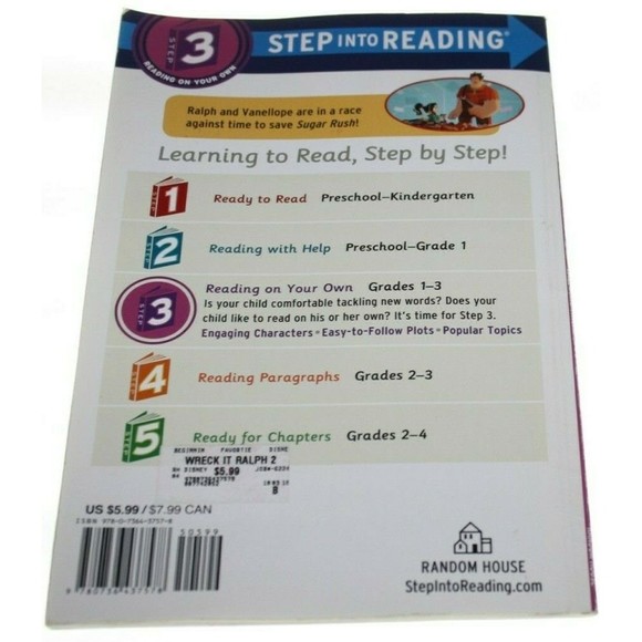 Disney Ralph Breaks The Internet Step 3 Reading On Your Own Book & Stickers GUC - Picture 2 of 4